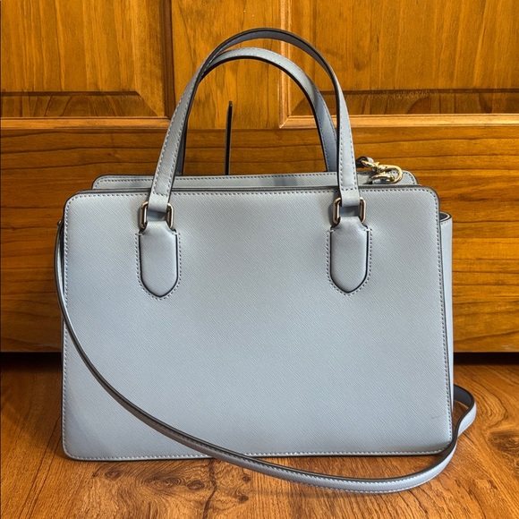 Kate Spade Laurel Way Reese satchel bag in Saffiano leather, light blue - Picture 2 of 7
